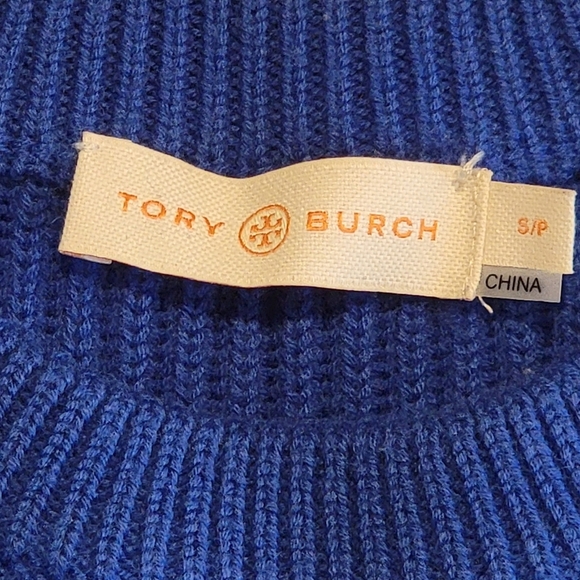 Tory Burch Wool Blue Crew Neck Sweater Women's Small - Picture 10 of 10